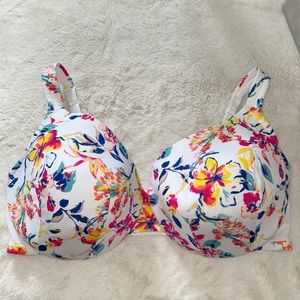 42DDD Cacique lightly lined full coverage floral bra